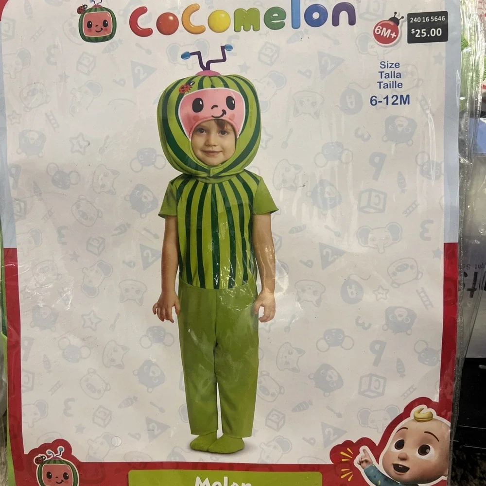 Cocomelon Baby Melon Halloween Costume Jumpsuit with‎ Headpiece 6-12 Months